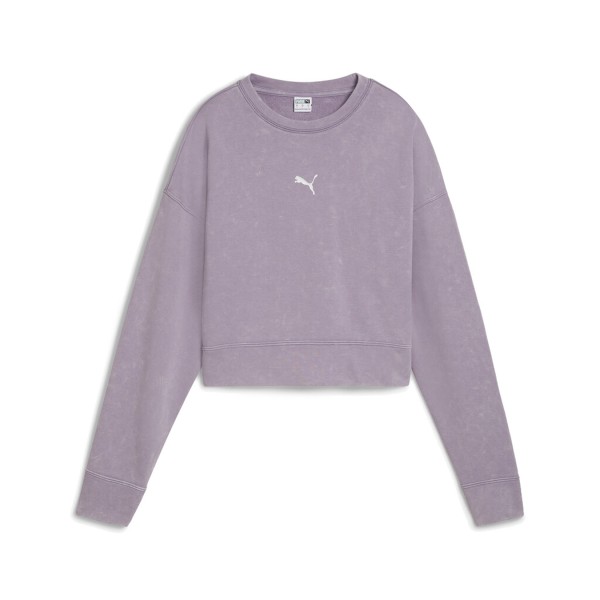 Puma Dare To Gym2K Relaxed Washed Crew Neck Γυναικειο Φουτερ Λιλα