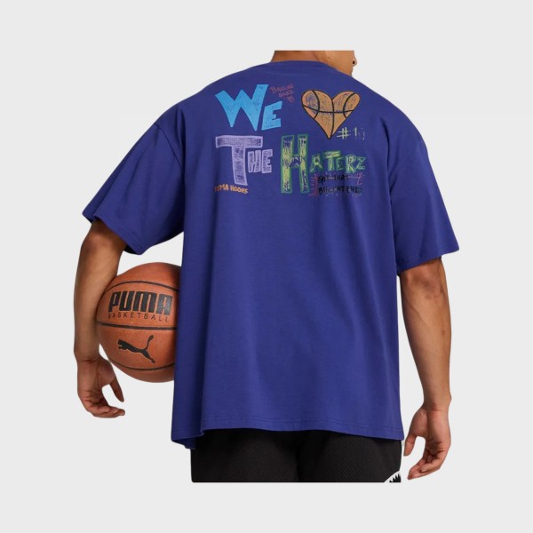 Puma Getting Crafty Basketaball IV Haters Graphic Ανδρικη Μπλουζα Μωβ
