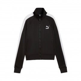 Puma Iconic T7 Track Sripe Stand Collar Γυναικεια Ζακετα Μαυρο - Λευκο