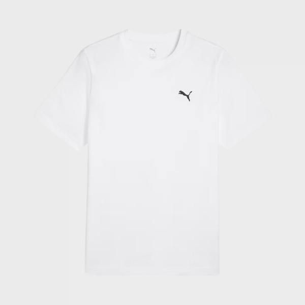 Puma Wordrobe Essentials Chest Sleek Logo Ανδρικη Μπλουζα Λευκη