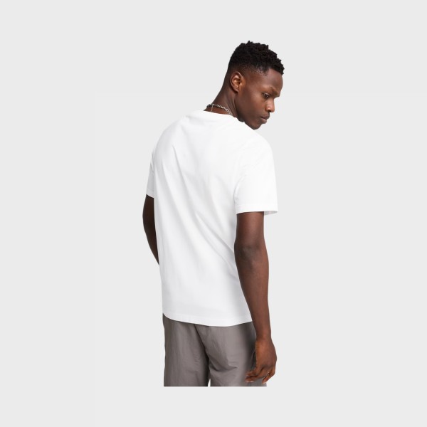 Puma Wordrobe Essentials Chest Sleek Logo Ανδρικη Μπλουζα Λευκη