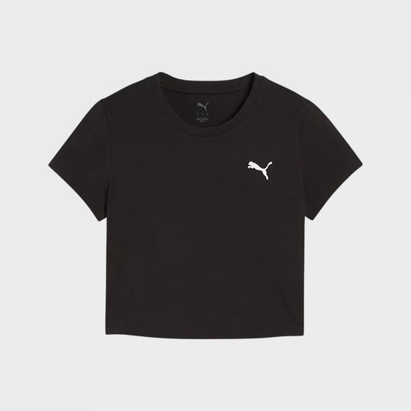 Puma Wardrobe Essentials Baby Cropped Γυναικεια Μπλουζα Μαυρη