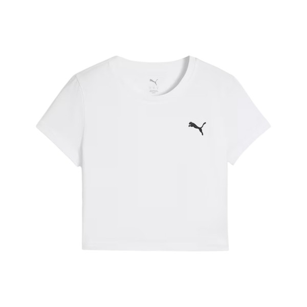 Puma Wardrobe Essentials Baby Cropped Γυναικεια Μπλουζα Λευκη