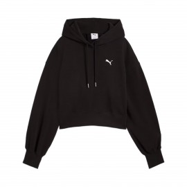 Puma Wardrope Ess Croppes Hooded TR Γυναικεια Φουτερ Μαυρη