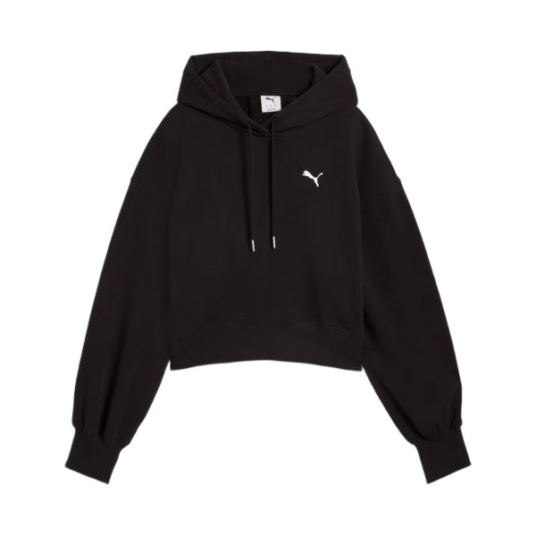 Puma Wardrope Ess Croppes Hooded TR Γυναικεια Φουτερ Μαυρη