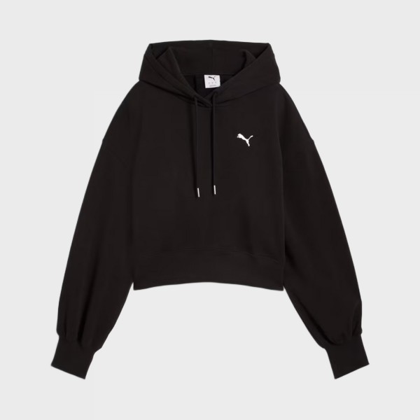 Puma Wardrope Ess Croppes Hooded TR Γυναικεια Φουτερ Μαυρη