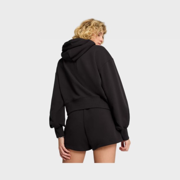 Puma Wardrope Ess Croppes Hooded TR Γυναικεια Φουτερ Μαυρη