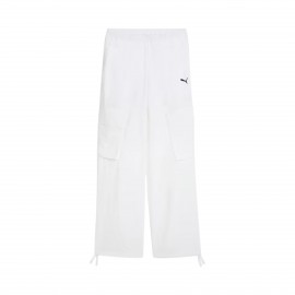Puma Wardrope Essentials Relaxed Woven Cargo Γυναικειο Παντελονι Λευκο