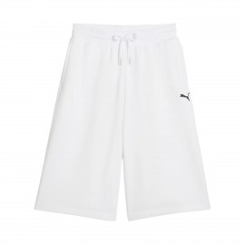 Puma Wordrobe Essentials Relaxed Jorts 14 Ιντσες Γυναικεια Βερμουδα Λευκη