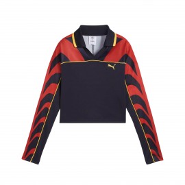 Puma Future Arvhive Road To Unity Football Collar Γυναικεια Μπλουζα Μαυρο - Κοκκινο