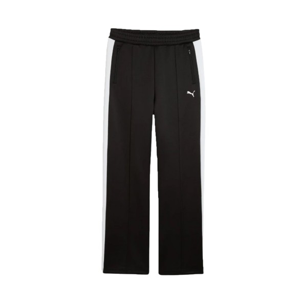 Puma T7 Always On Straight Track Pants Γυναικειο Παντελονι Μαυρο - Λευκο