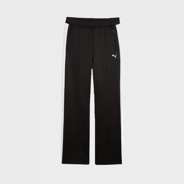 Puma T7 Always On Straight Track Pants Γυναικειο Παντελονι Μαυρο - Λευκο