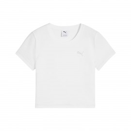 Puma Dare To Texture Baby Slim Fit Crop Γυναικεια Μπλουζα Λευκή