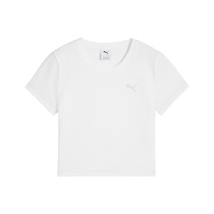Puma Dare To Texture Baby Slim Fit Crop Γυναικεια Μπλουζα Λευκή