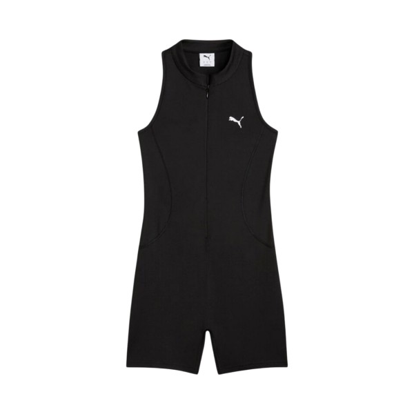 Puma Dare To Onesie Cut Out Zipper Κοντο Γυναικειο Ολοσωμο Μαυρο