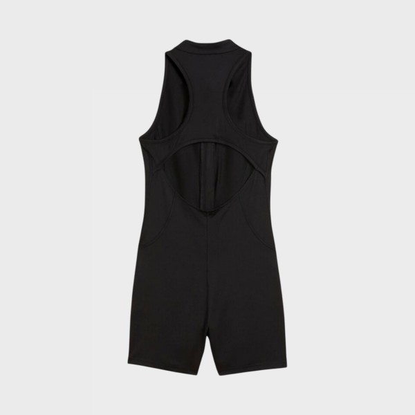 Puma Dare To Onesie Cut Out Zipper Κοντο Γυναικειο Ολοσωμο Μαυρο