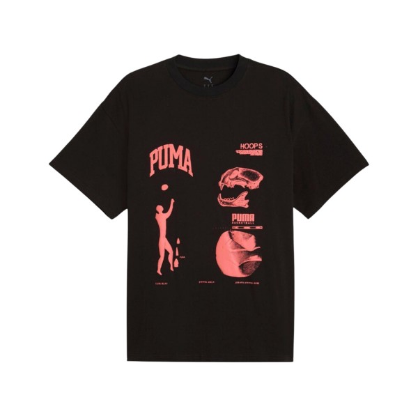 Puma Excavation Hoops Front And Back Graphics Ανδρικη Μπλουζα Μαυρη