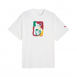 Puma Spicy Dylan Exhibit IV Hoops Basketball Ανδρικη Μπλουζα Λευκη