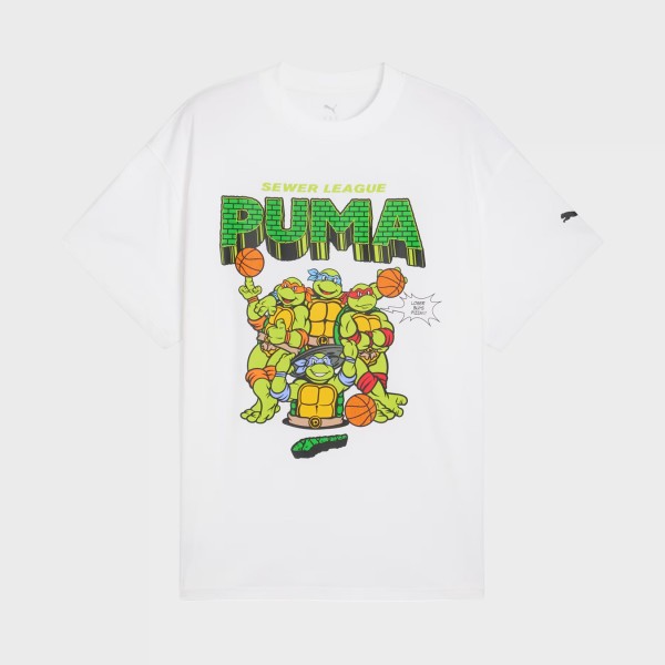 Puma Hoops X TMNT Graphic Turtles II Ανδρικη Μπλουζα Λευκη