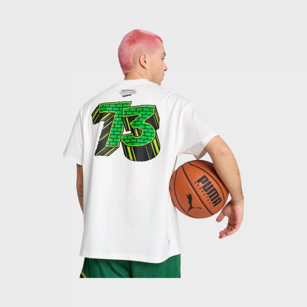 Puma Hoops X TMNT Graphic Turtles II Ανδρικη Μπλουζα Λευκη