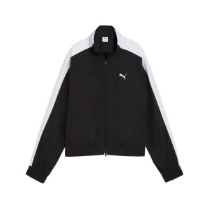 Puma T7 Relaxed Woven Track Neck Opening Γυναικεια Ζακετα Μαυρο - Λευκο