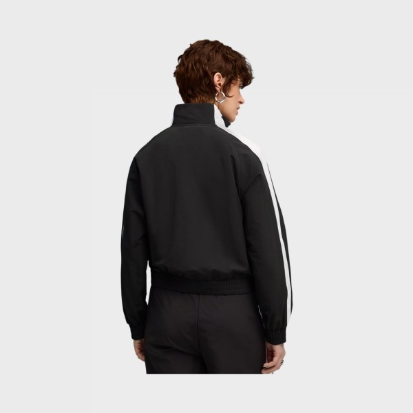 Puma T7 Relaxed Woven Track Neck Opening Γυναικεια Ζακετα Μαυρο - Λευκο
