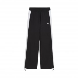 Puma T7 Relaxed Woven Timeless Classic Pants Γυναικειο Παντελονι Μαυρο - Λευκο
