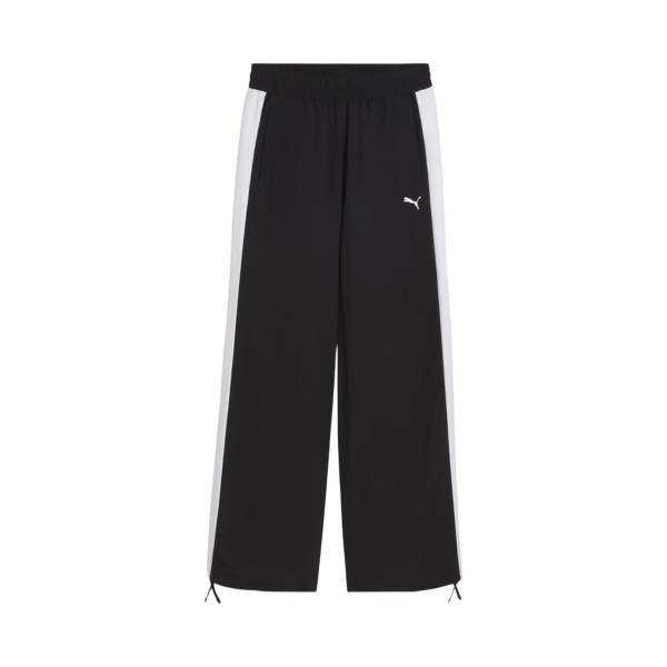 Puma T7 Relaxed Woven Timeless Classic Pants Γυναικειο Παντελονι Μαυρο - Λευκο