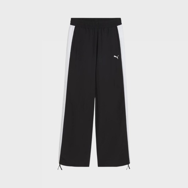 Puma T7 Relaxed Woven Timeless Classic Pants Γυναικειο Παντελονι Μαυρο - Λευκο