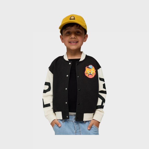 Puma Sportwear Moody Cat Bomber PS Παιδικη Ζακετα Μαυρο - Λευκο