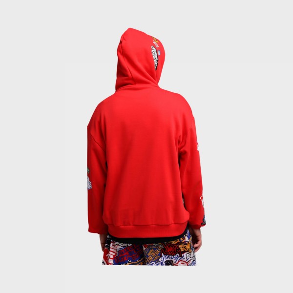 Puma Hooper Hotline Pullover Hooded Prints Ανδρικη Φουτερ Κοκκινη