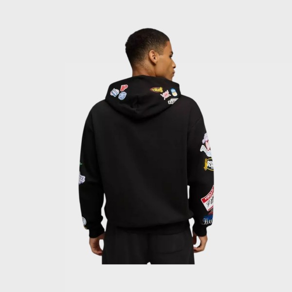 Puma Hooper Hotline Pullover Hooded Prints Ανδρικη Φουτερ Μαυρη
