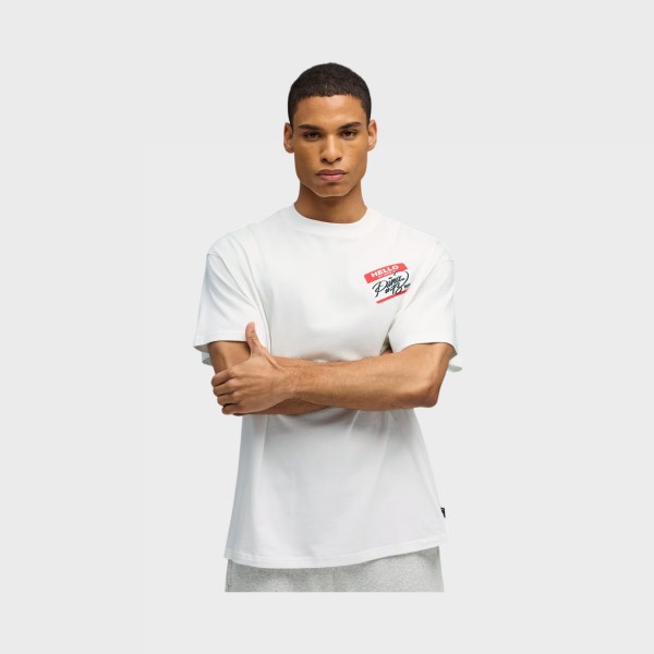 Puma Hooper Hotline I Graphics Ανδρικη Μπλουζα Λευκη
