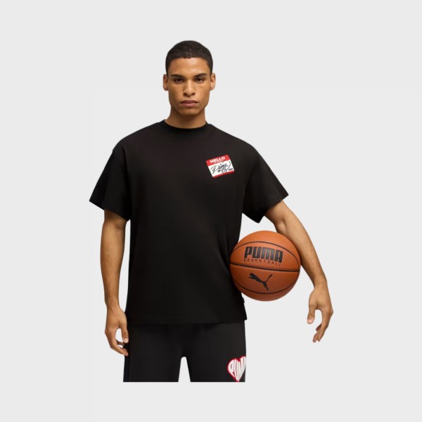 Puma Hooper Hotline I Graphics Ανδρικη Μπλουζα Μαυρη