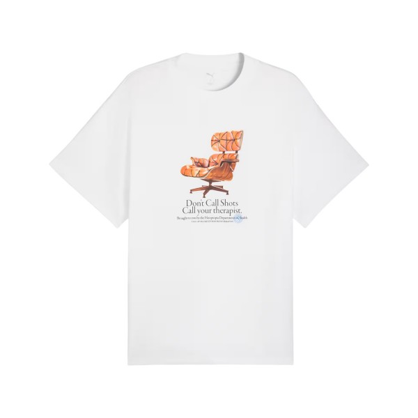 Puma Hootopia Health Graphics Style Ανδρικη Μπλουζα Λευκη