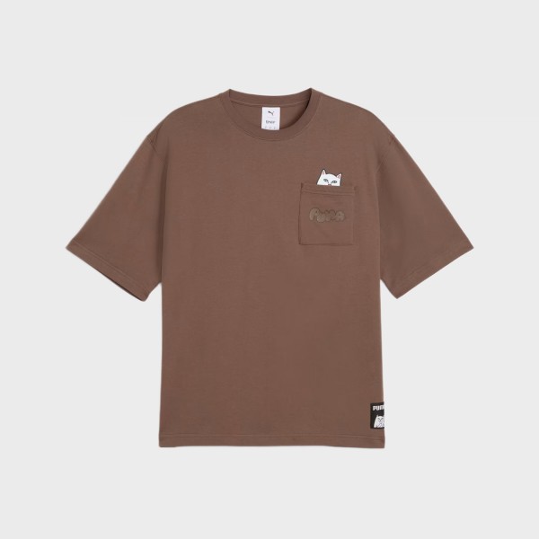 Puma x Ripndip Relaxed Pocket Cat Ανδρικη Μπλουζα Καφε