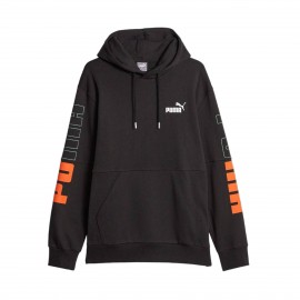 Puma Power Colorblock Fleece Hooded Ανδρικο Φουτερ Μαυρο 