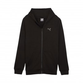 Puma Essentials Full Zip Hooded Chest Logo Ανδρικη Ζακετα Μαυρη