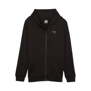 Puma Essentials Full Zip Hooded Chest Logo Ανδρικη Ζακετα Μαυρη