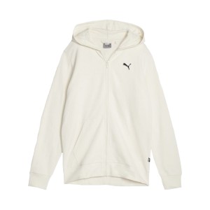 Puma Essentials Full Zip Hooded Chest Logo Ανδρικη Ζακετα Ιβουαρ