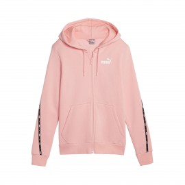 Puma Essentials Tape Fleece Hooded Γυναικεια Ζακετα Ροζ