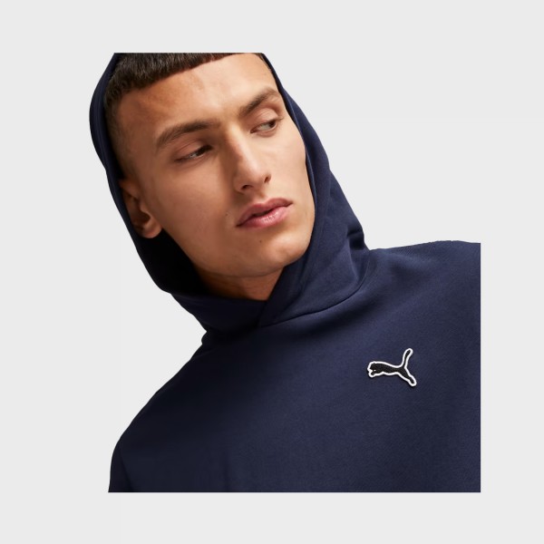 Puma Better Essentials Fleece Hooded Embroidered Logo Ανδρικο Φουτερ Μπλε