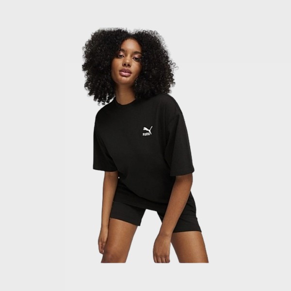 Puma Better Classics Oversized Crew Small Logo Unisex Μπλουζα Μαυρη