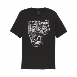 Puma Front Graphics Year Of Sports Crew Neck Ανδρικη Μπλουζα Μαυρη