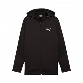 Puma Evostripe Tech Full Zip Hooded Small Logo Ανδρικη Ζακετα Μαυρη