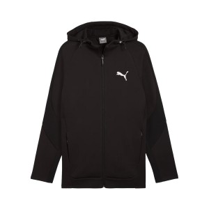 Puma Evostripe Tech Full Zip Hooded Small Logo Ανδρικη Ζακετα Μαυρη