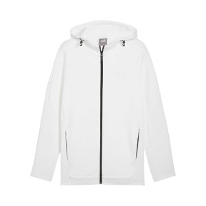 Puma Evostripe Tech Full Zip Hooded Small Logo Ανδρικη Ζακετα Λευκη