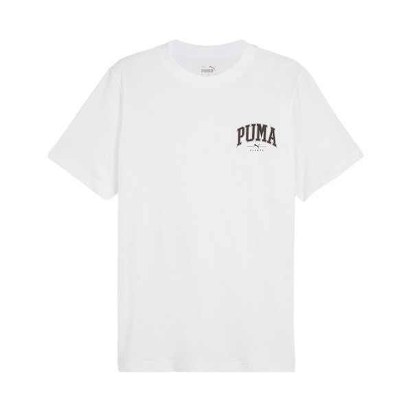 Puma Squad Team Graphic Suede Logo Crew Neck Ανδρικη Μπλουζα Λευκη