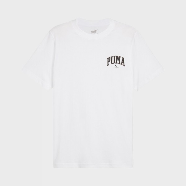 Puma Squad Team Graphic Suede Logo Crew Neck Ανδρικη Μπλουζα Λευκη