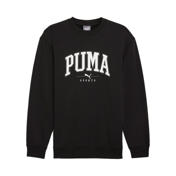 Puma Squad Crew Neck Fleece Chest Catlogo Ανδρικη Φουτερ Μαυρο